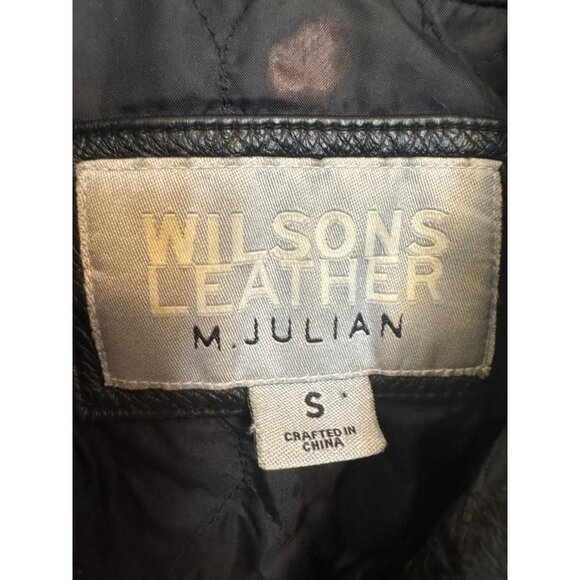vintage Wilsons Leather bomber Black Jacket Mens S Genuine Leather Full-Zip Clas - Picture 5 of 8